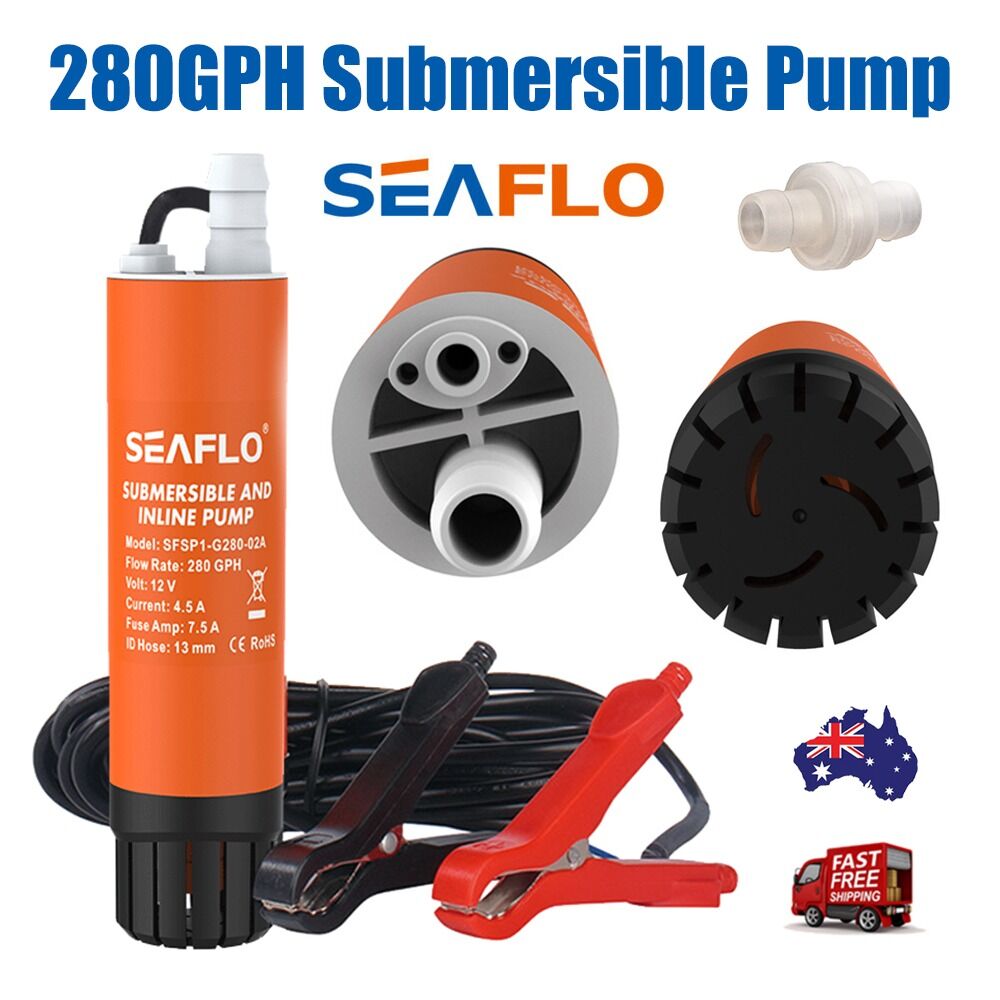 SEAFLO 12V Submersible Inline Water Pump 280GPH