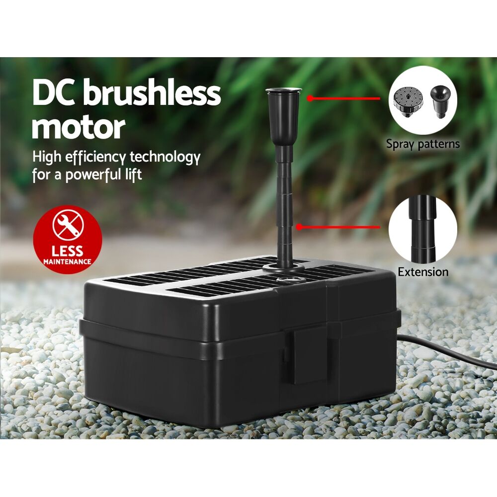 Solar Pond Pump with Eco Filter Box Water Fountain Kit 500L/H 1.4m Lift - Image 3