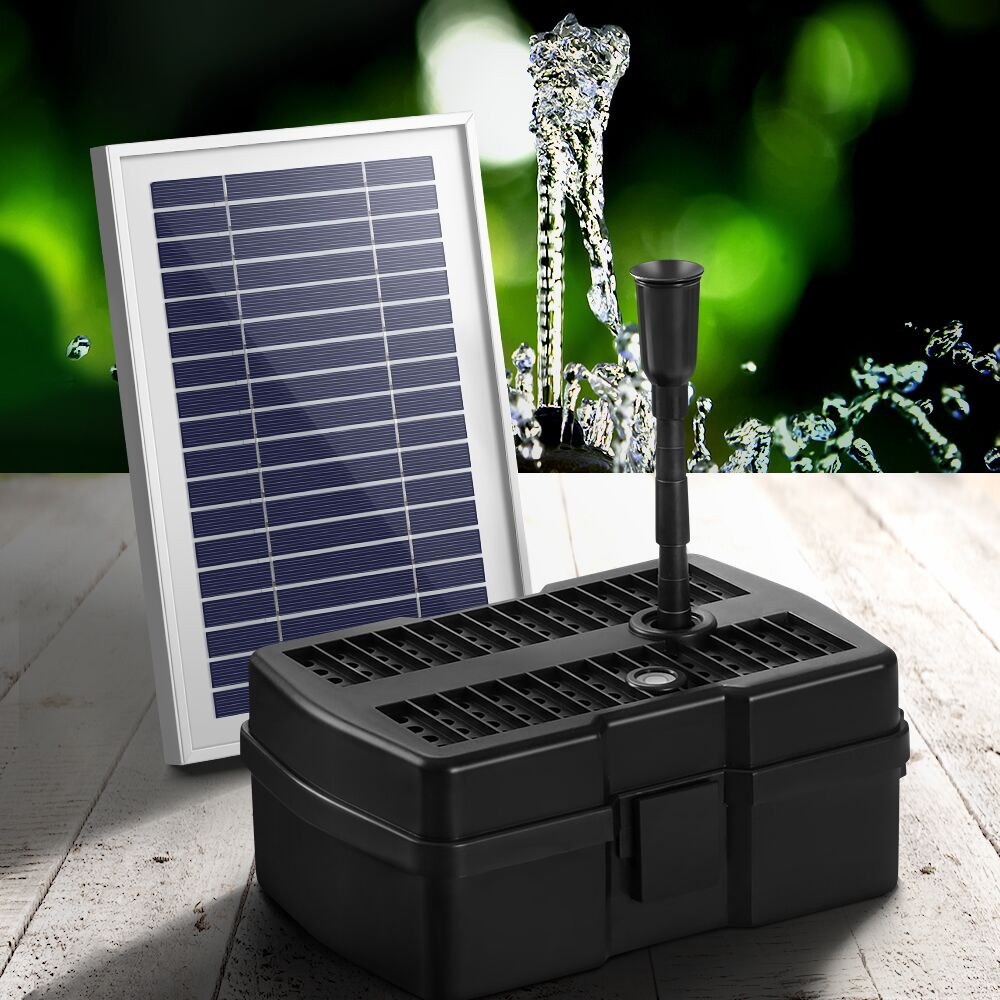 Solar Pond Pump with Eco Filter Box Water Fountain Kit 500L/H 1.4m Lift - Image 2