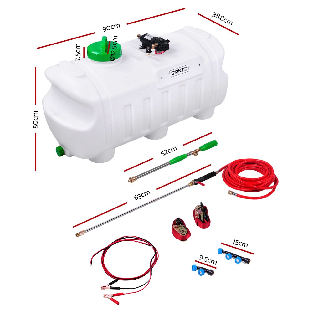 ATV Garden Weed Sprayer Pump 100L 240L/H 12V 80PSI with 3 Nozzles - Image 2