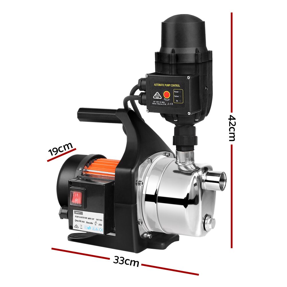 800W High Pressure Garden Water Pump with Auto Controller 3,240L/H 40m Lift - Image 2