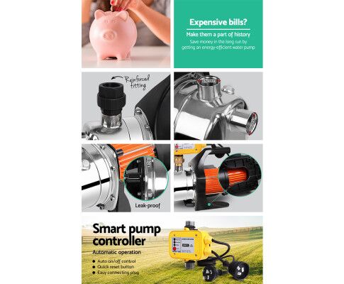 800W High Pressure Garden Water Pump with Auto Controller 3,240L/H 40m Lift - Image 6