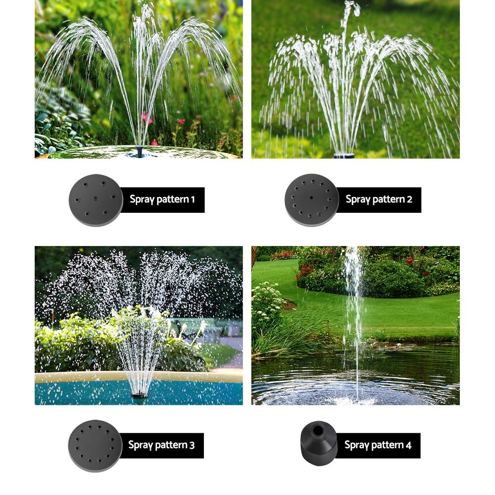 Solar Submersible Pond Pump Kit Garden Water Fountain with Lithium Battery 250L/H 1.3m Lift - Image 6