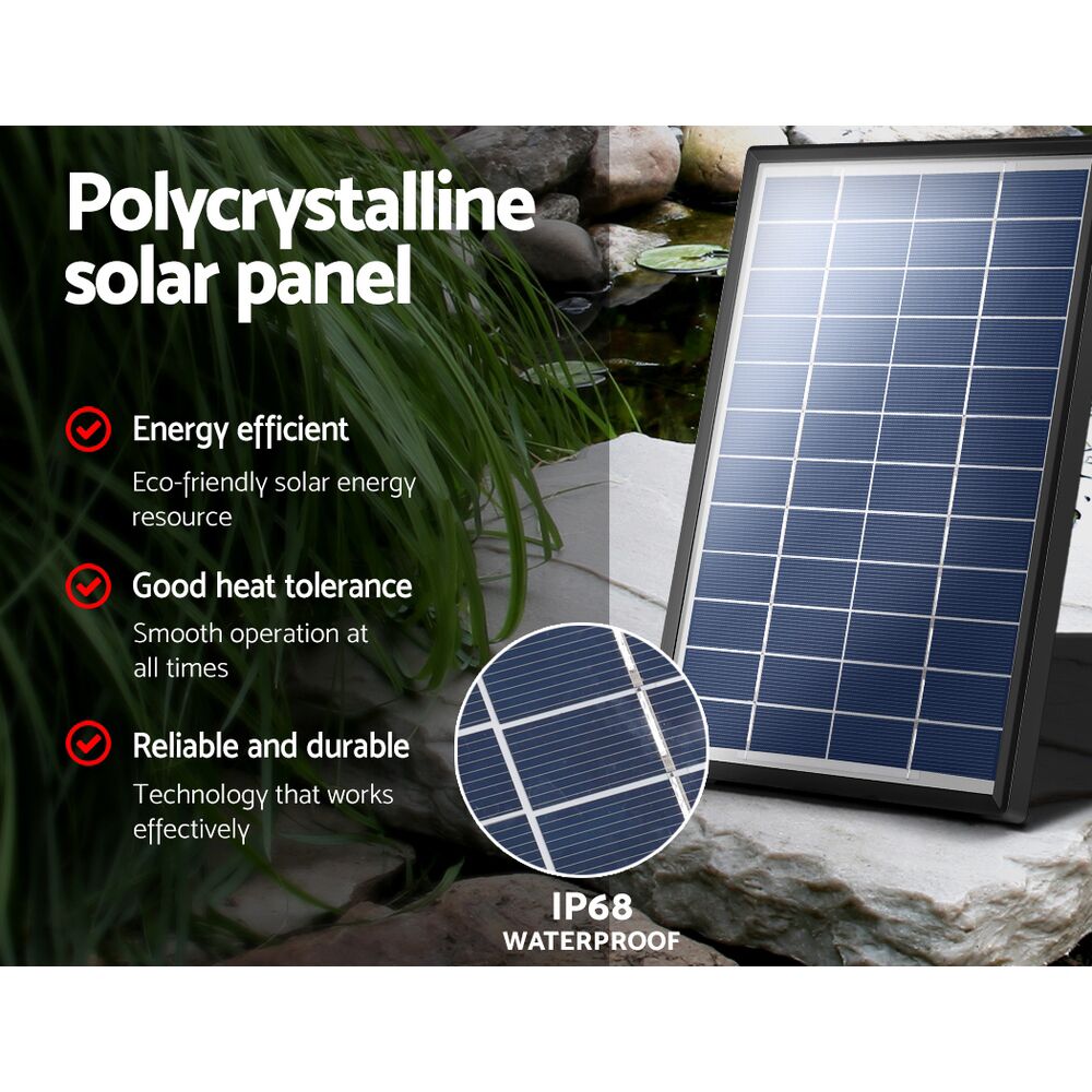 Solar Pond Pump Powered Garden Bird Bath Submersible Kit Panel Outdoor 300L/H 1.8m Lift - Image 6