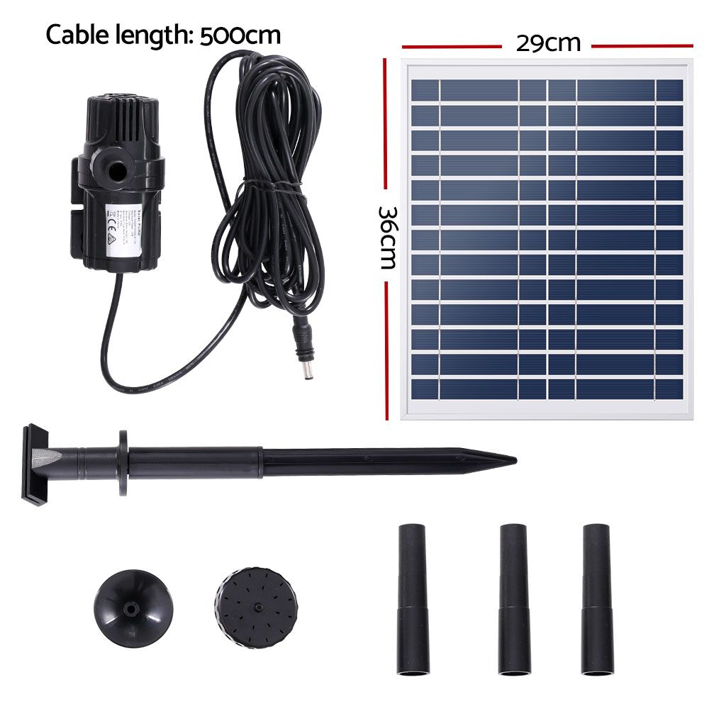 Submersible Solar Powered Pond Pump Outdoor Garden Water Pool 610L/H 3m Lift - Image 2