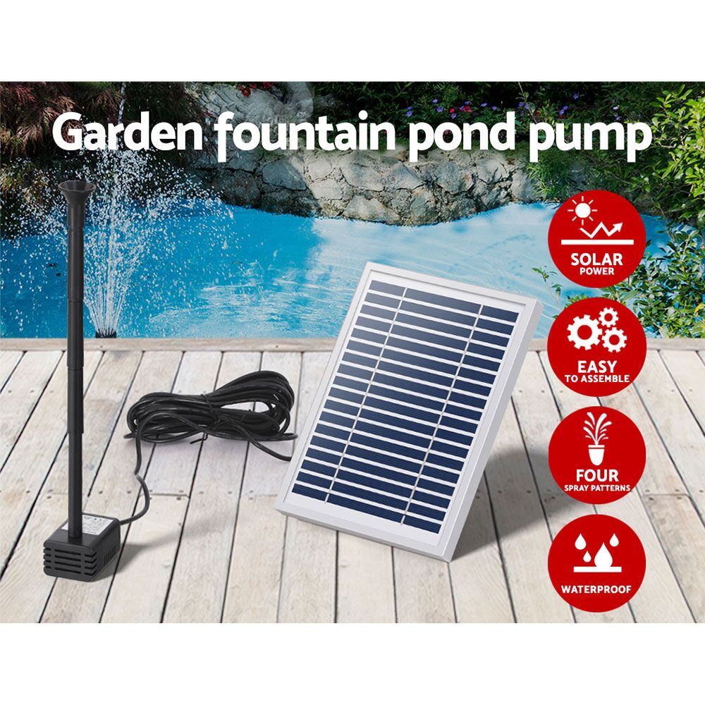 Submersible Solar Powered Water Pond Pump Kit Garden Pool Fountain 250L/H 1.35m Lift - Image 4