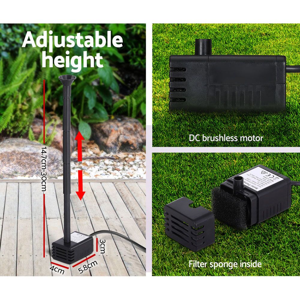 Submersible Solar Powered Water Pond Pump Kit Garden Pool Fountain 250L/H 1.35m Lift - Image 6