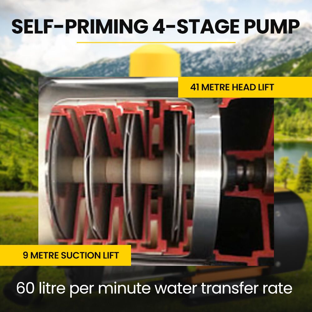 Protege Multi-stage Water Hi-pressure Pump with Auto-controller Home Garden Irrigation 4-Stage Electric - Image 9