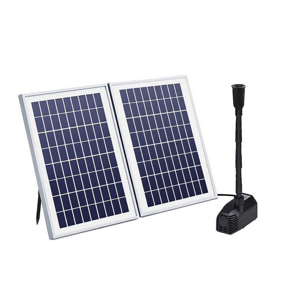 High Flow Solar Pond Pump Submersible Water Fountain Kit with 2 Panels 1600L/H 2.7m Lift