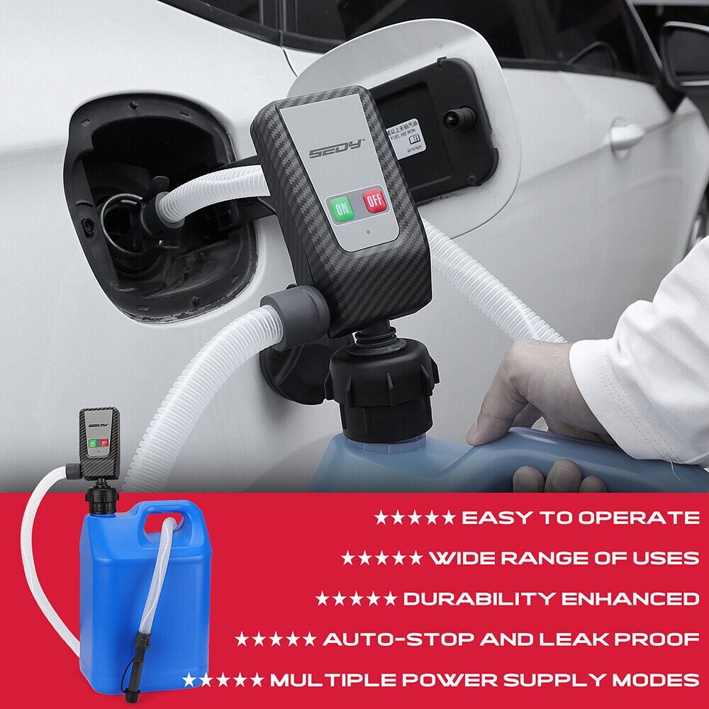 Battery Powered Fuel Transfer Pump Portable Gasoline Hose 16in - Image 4