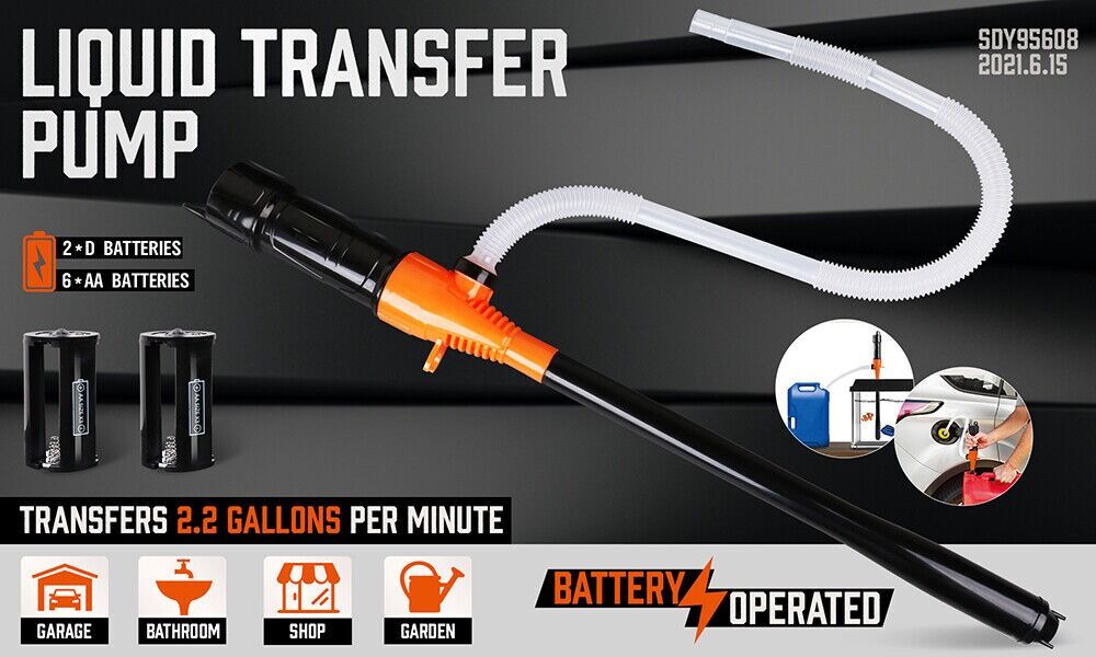 Electric Oil Extractor Pump Battery Powered Fluid Pump Hose Kit - Image 2