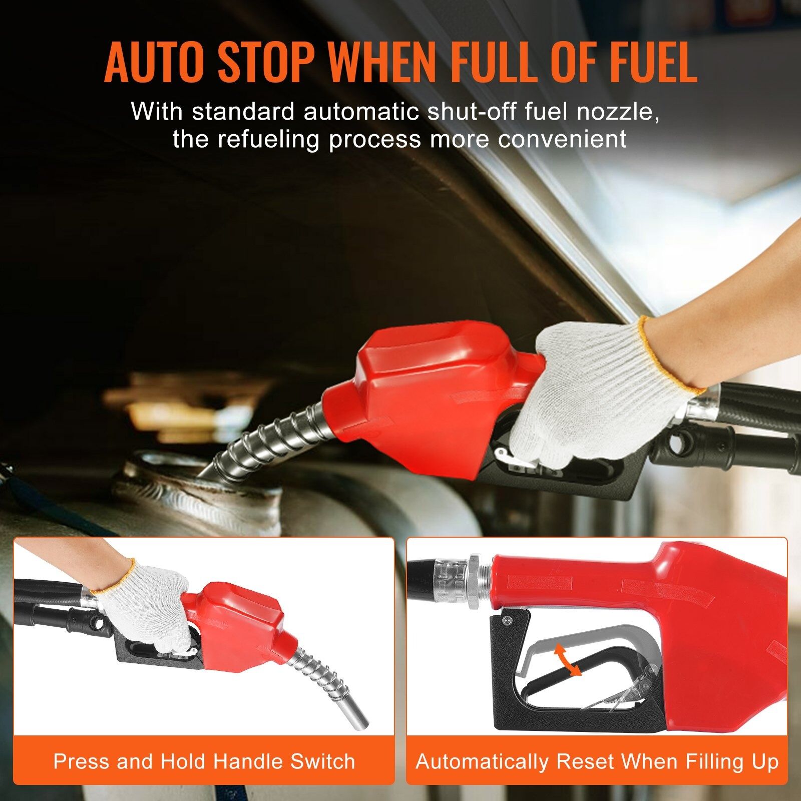 VEVOR Fuel Transfer Pump 12V 15GPM 1/4HP Diesel Pump Auto Nozzle - Image 10