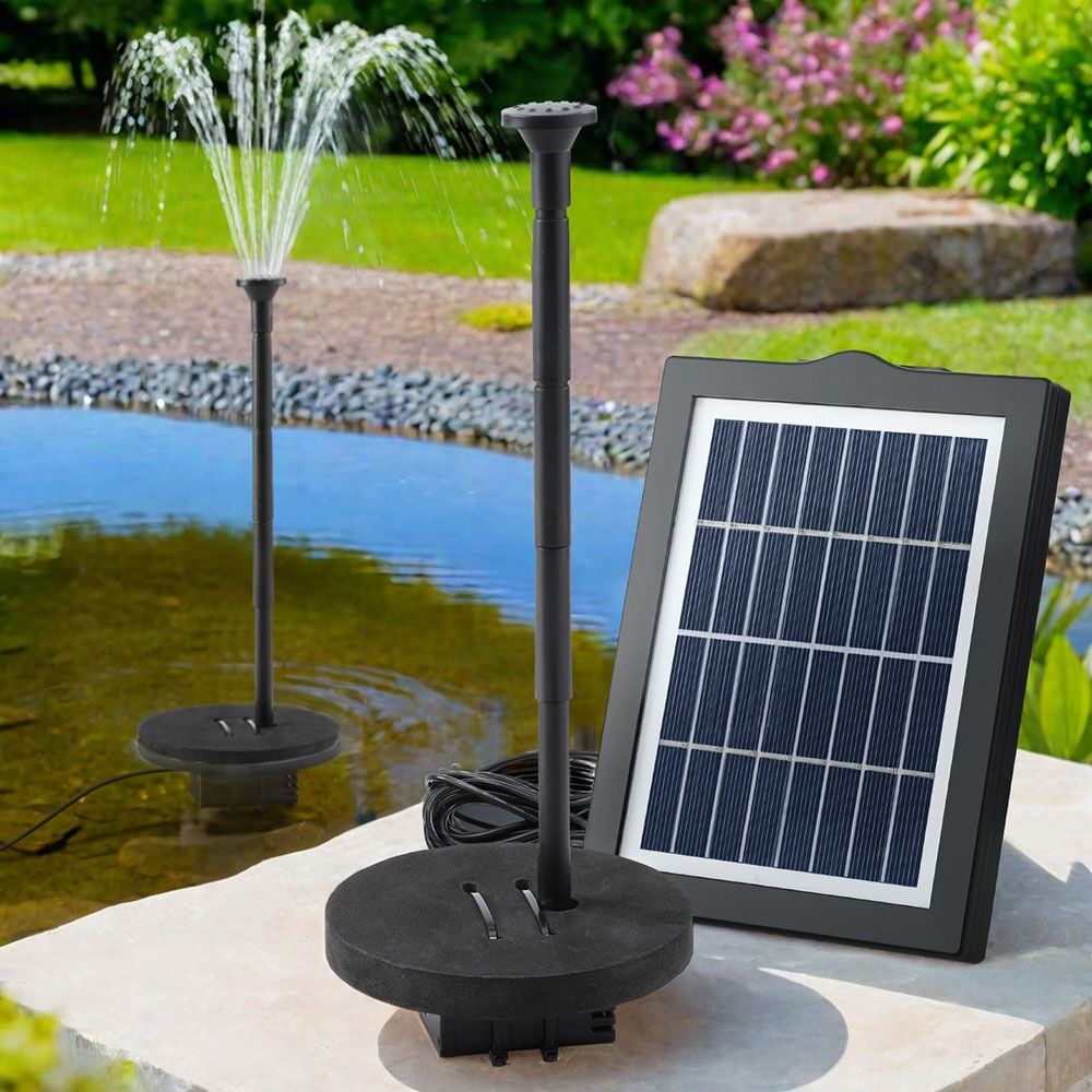 Solar Pond Pump Powered Garden Bird Bath Submersible Kit Panel Outdoor 190L/H 1.37m Lift - Image 4