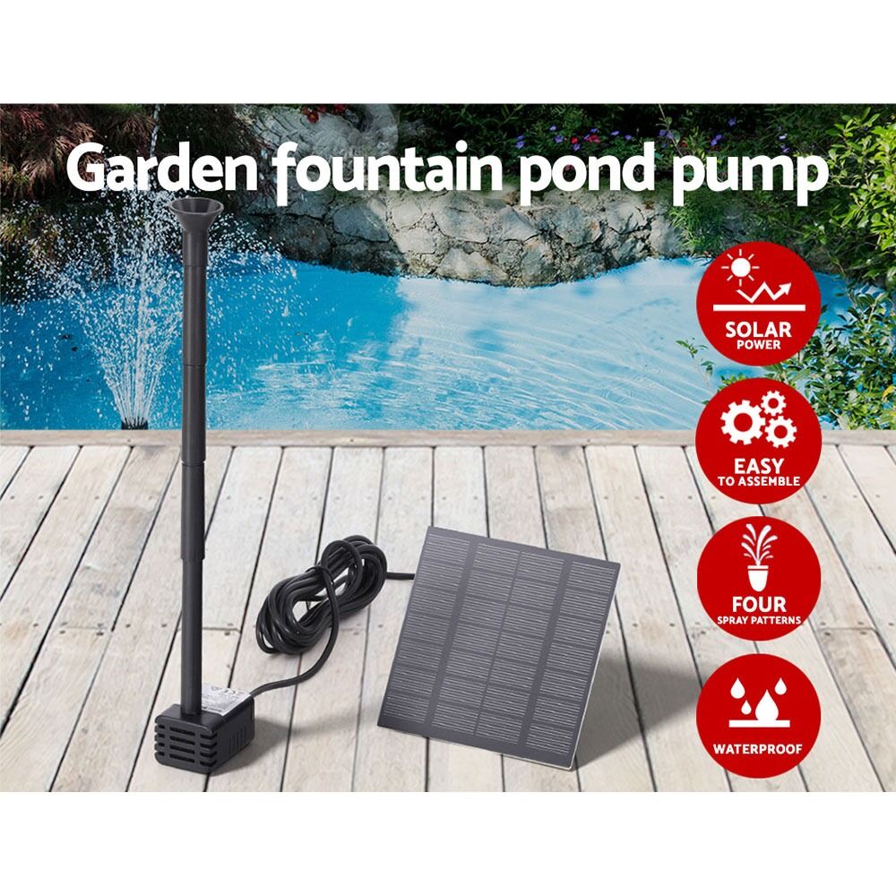 Submersible Solar Powered Water Pond Pump Kit Garden Pool Fountain 160L/H 0.8m Lift - Image 6