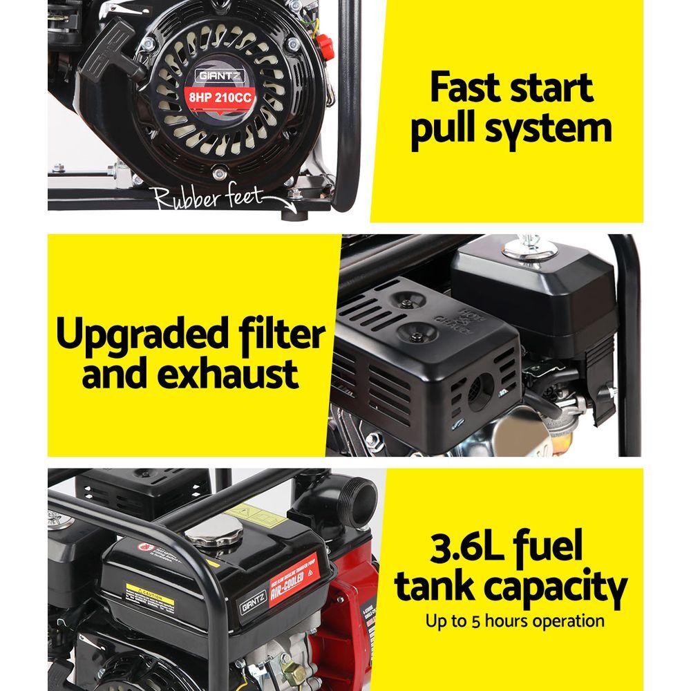 Petrol High Flow Water Transfer Pump 50mm Outlet 8HP 30,000L/H 30m Lift 210CC - Image 4