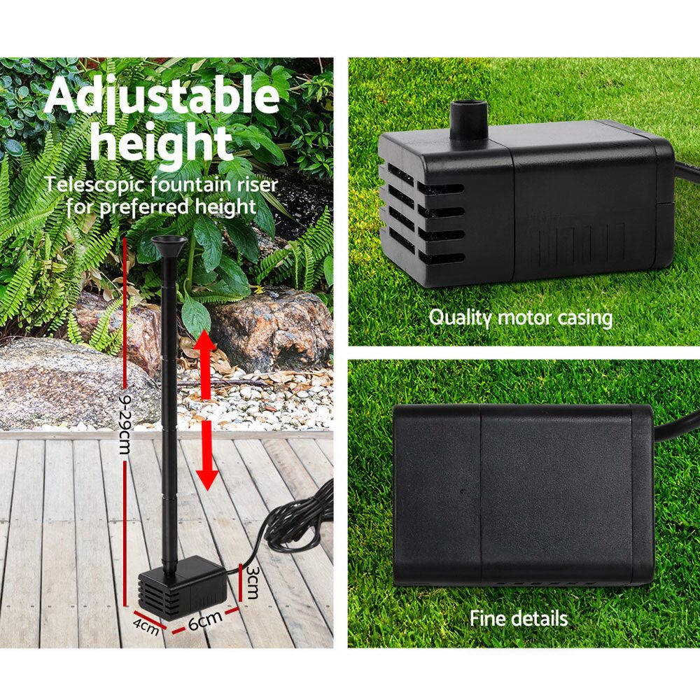 8W Solar Powered Water Pond Pump Outdoor Submersible Fountains 230L/H 1.2m Lift - Image 3