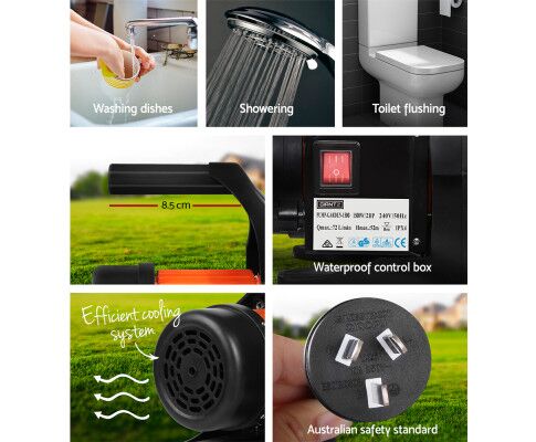 1500W High Pressure Garden Water Pump with Auto Controller 4,320L/H 52m Lift - Image 2