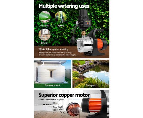 1500W High Pressure Garden Water Pump with Auto Controller 4,320L/H 52m Lift - Image 6