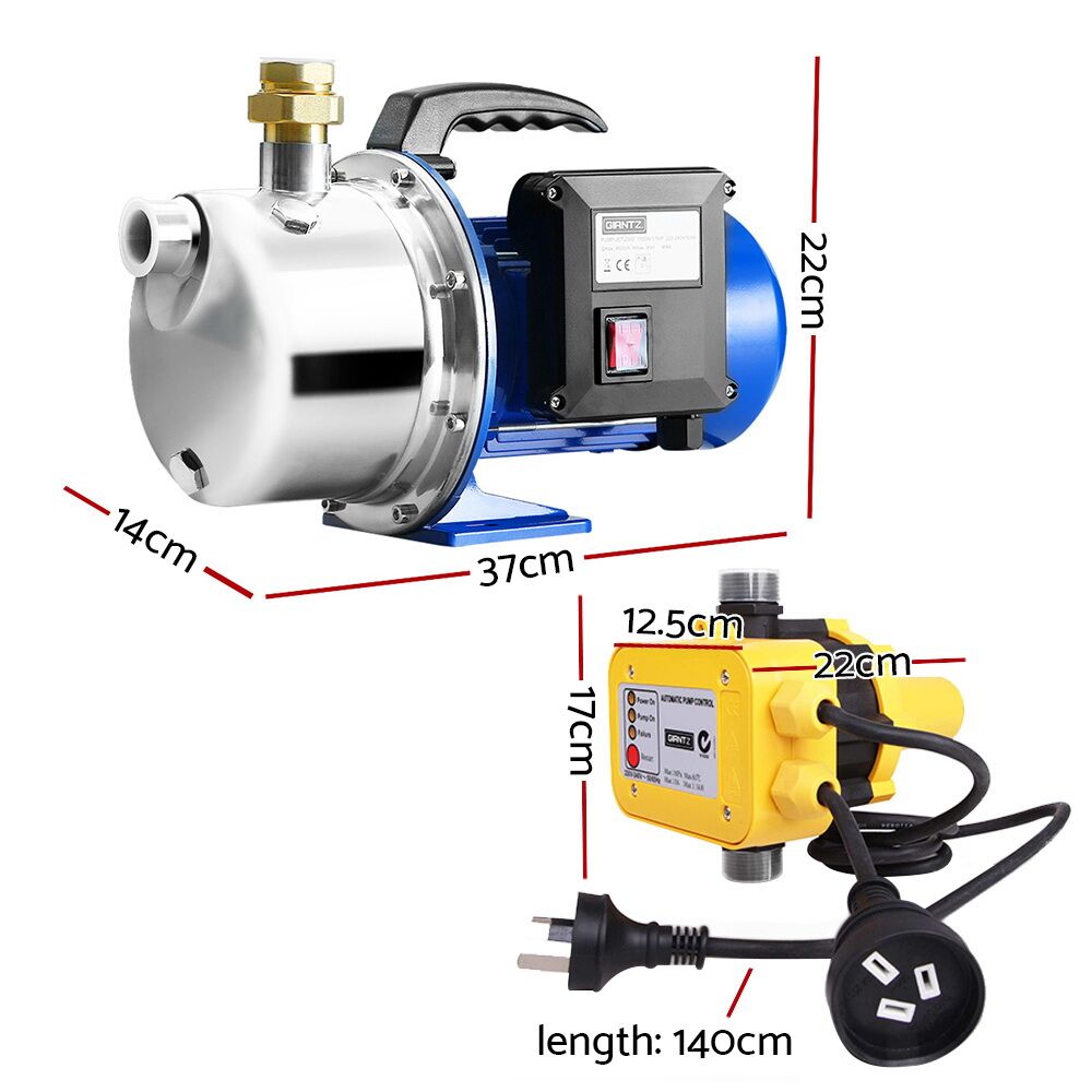 1100W High Pressure Garden Jet Water Pump with Auto Controller 4,600L/H 45m Lift - Image 2