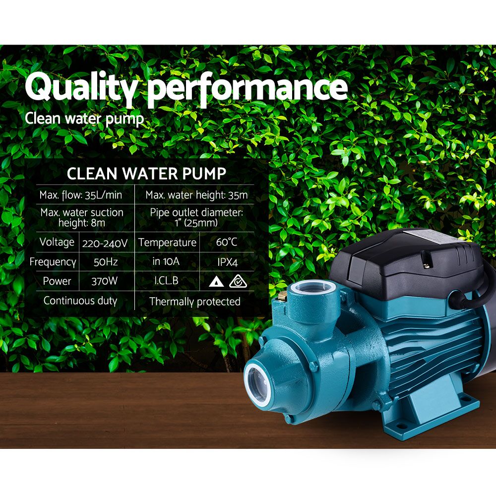 Peripheral Water Pump Clean Garden Farm Rain Tank Irrigation Electric QB60 2,100L/H 35m Lift - Image 6