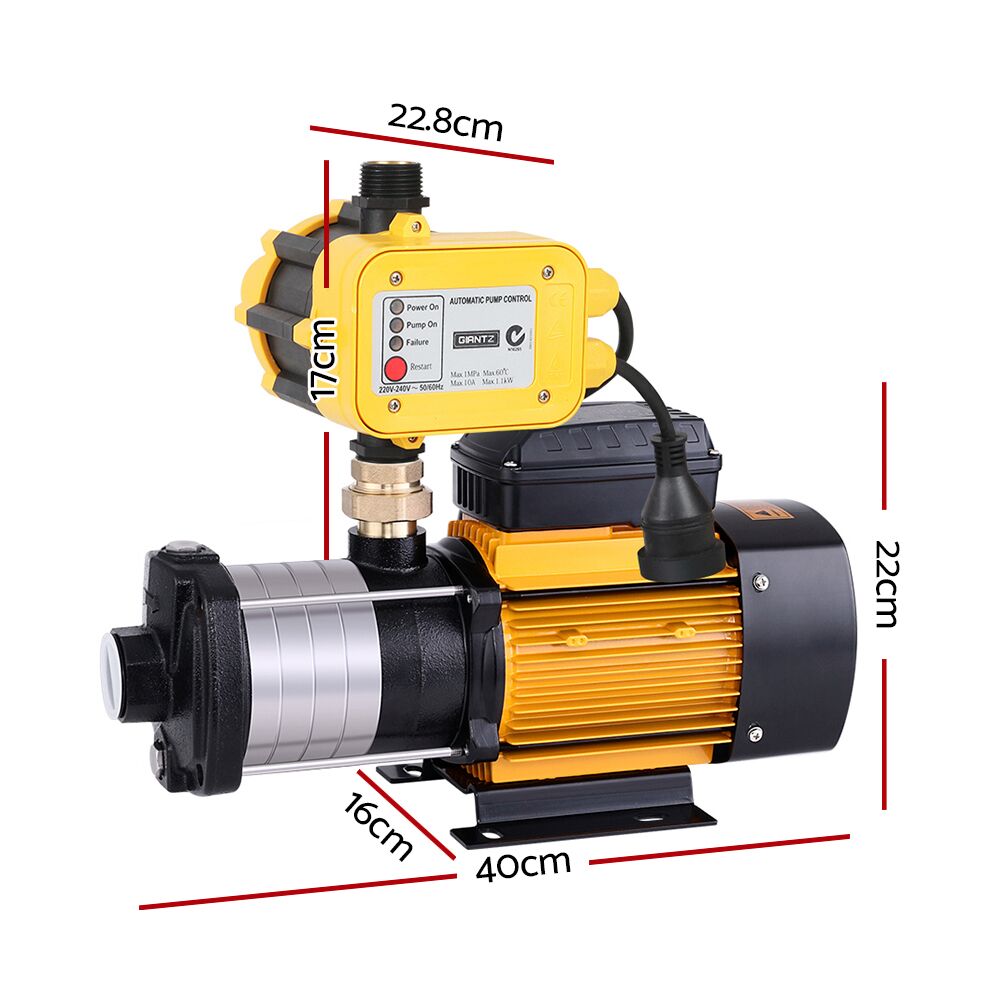 Multi Stage Water Pump Pressure Rain Tank Garden Farm House Irrigation 2000W Yellow Controller 9,000L/H 60m Lift - Image 2