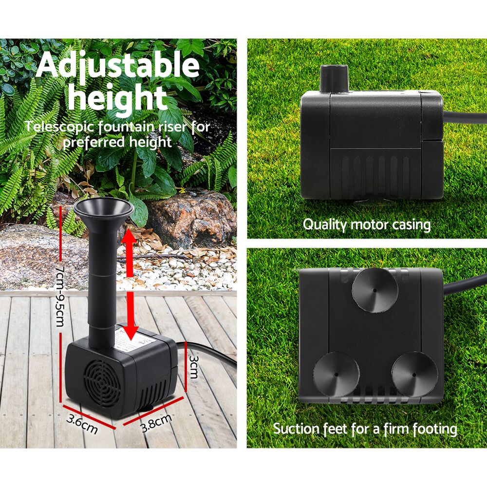 Solar Pond Pump Submersible Fountains Outdoor Pool Garden Pumps 190L/H 1.2m Lift - Image 4