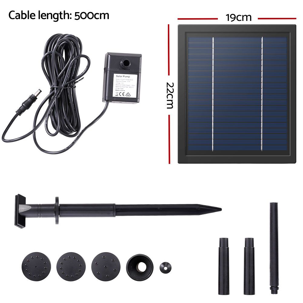 Submersible Solar Powered Water Pump Kit Pond Garden Pool Fountain 440L/H 1.85m Lift - Image 2