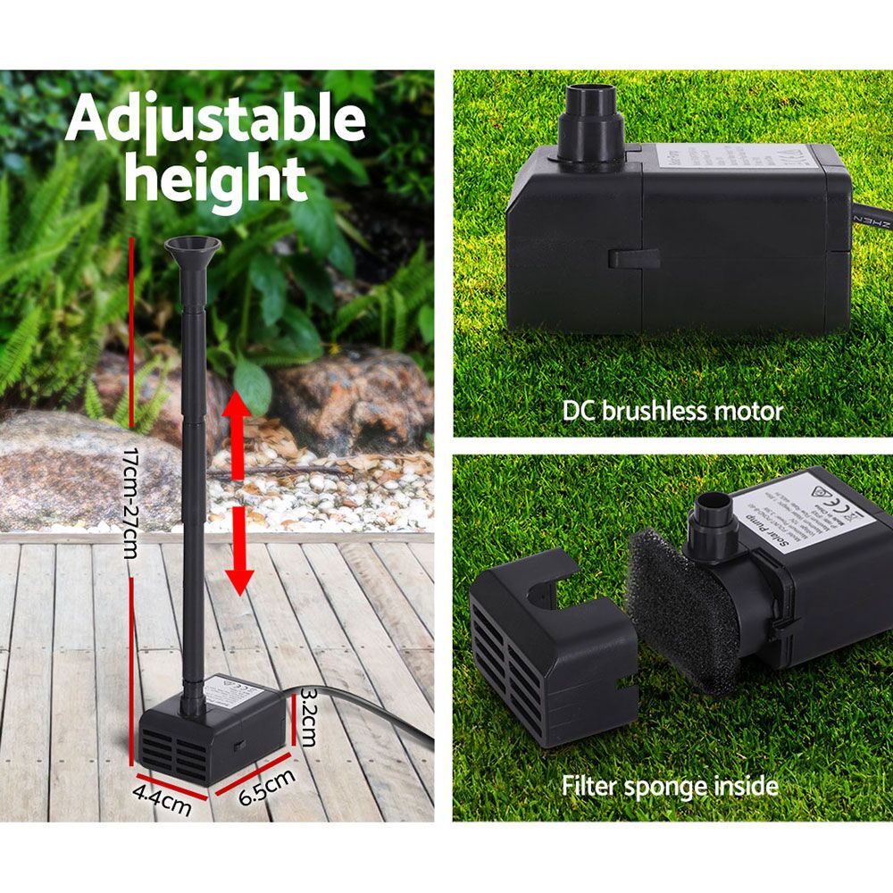 Submersible Solar Powered Water Pump Kit Pond Garden Pool Fountain 440L/H 1.85m Lift - Image 6
