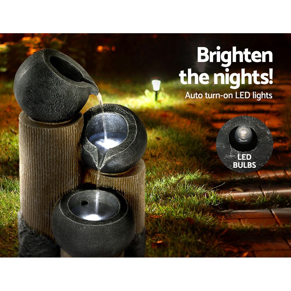 3-Tier Solar Powered Water Fountain with LED Lights 76cm 250L/H - Image 5