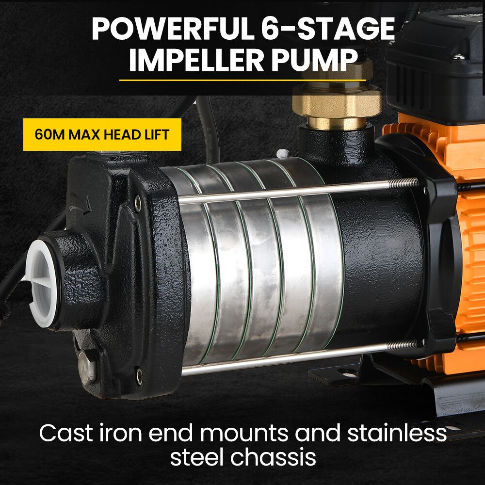 Protege Multi-stage Water Hi-pressure Pump with Auto-controller Home Garden Irrigation 6-Stage Electric - Image 8