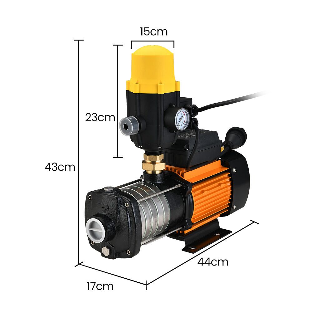 Protege Multi-stage Water Hi-pressure Pump with Auto-controller Home Garden Irrigation 6-Stage Electric - Image 7