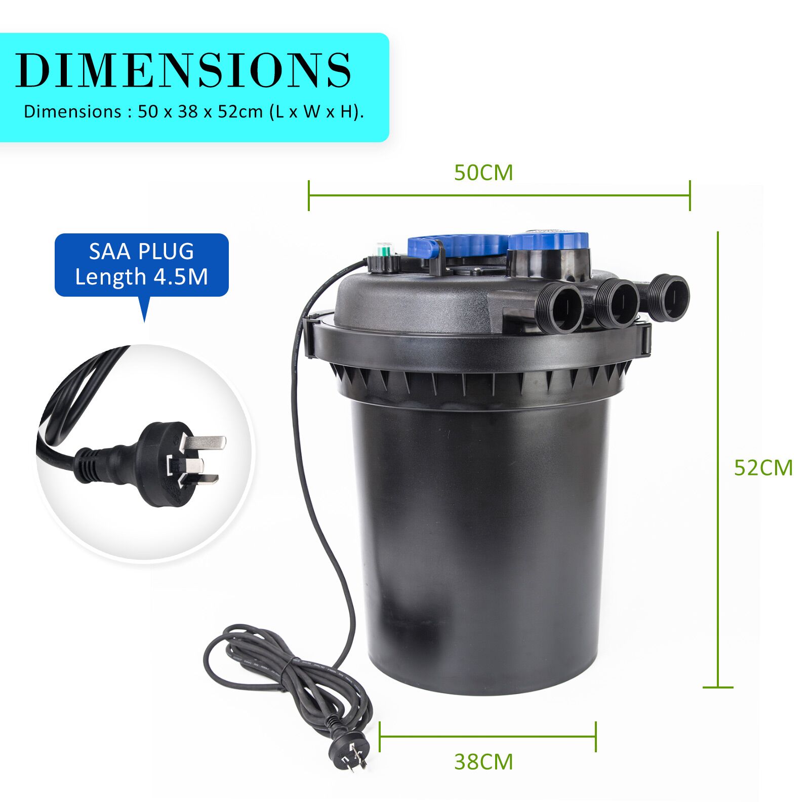 Dynamic Power Combo Aquarium Garden Filter 10000L/H + Submersible Water Pump 16000L/H - Image 4