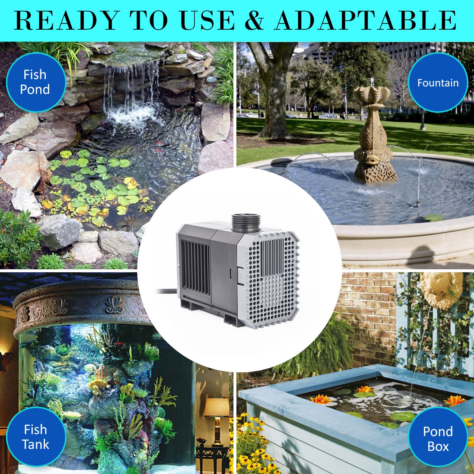 Dynamic Power Aquarium Submersible Water Pump 5000L/H 80W 3.8m Pond - Image 4