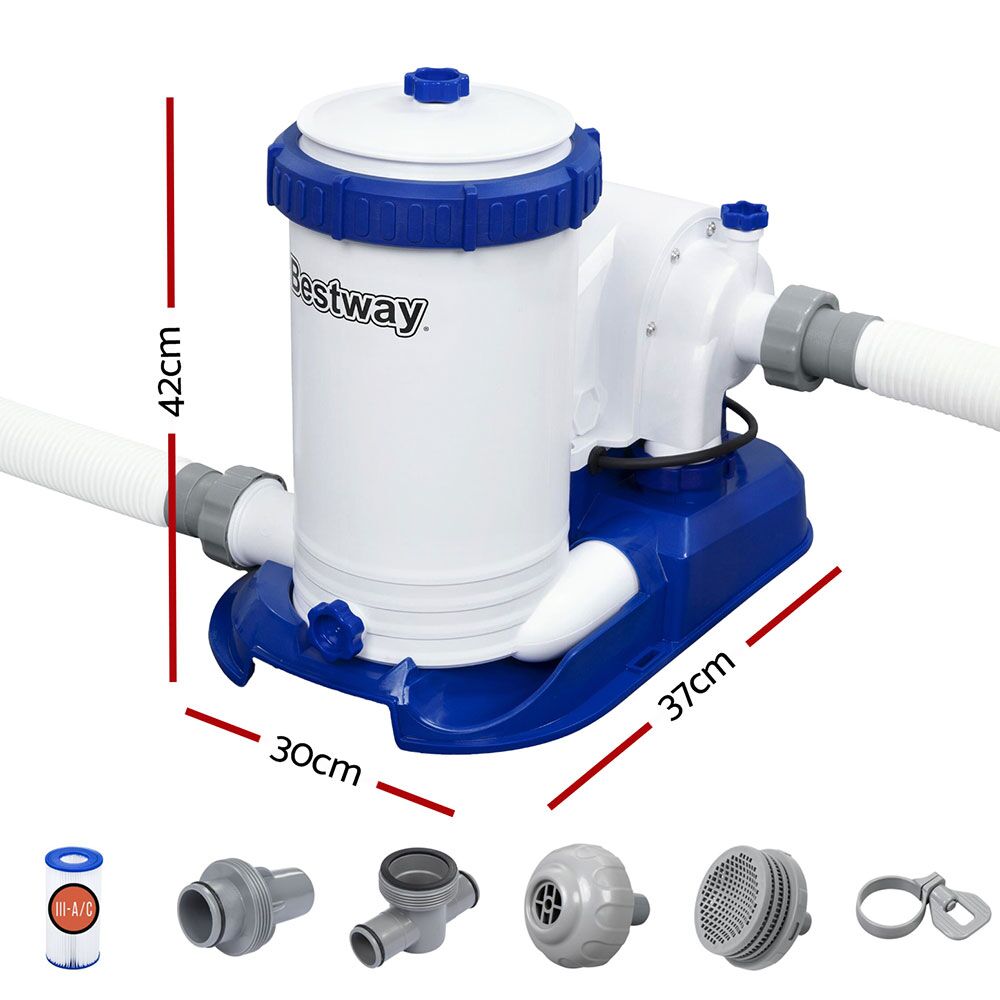 Bestway Pool Pump Cartridge Filter 2500GPH 9463L/H Flowclear Filters Cleaner - Image 2