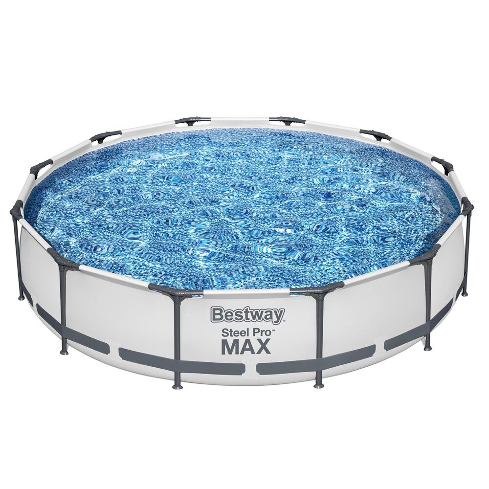 Bestway Swimming Pool 366x76cm Steel Frame Round Above Ground Pools w/ Filter Pump 6473L White - Image 3