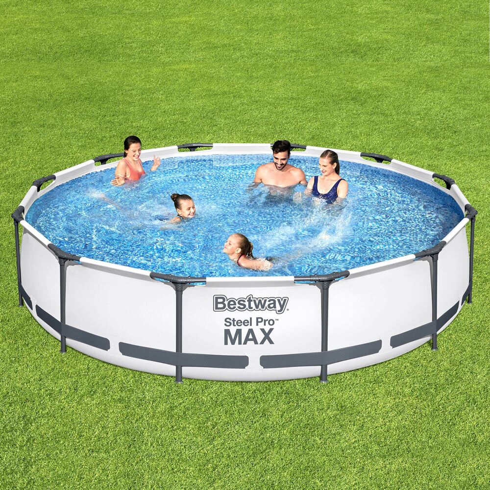 Bestway Swimming Pool 366x76cm Steel Frame Round Above Ground Pools w/ Filter Pump 6473L White - Image 7