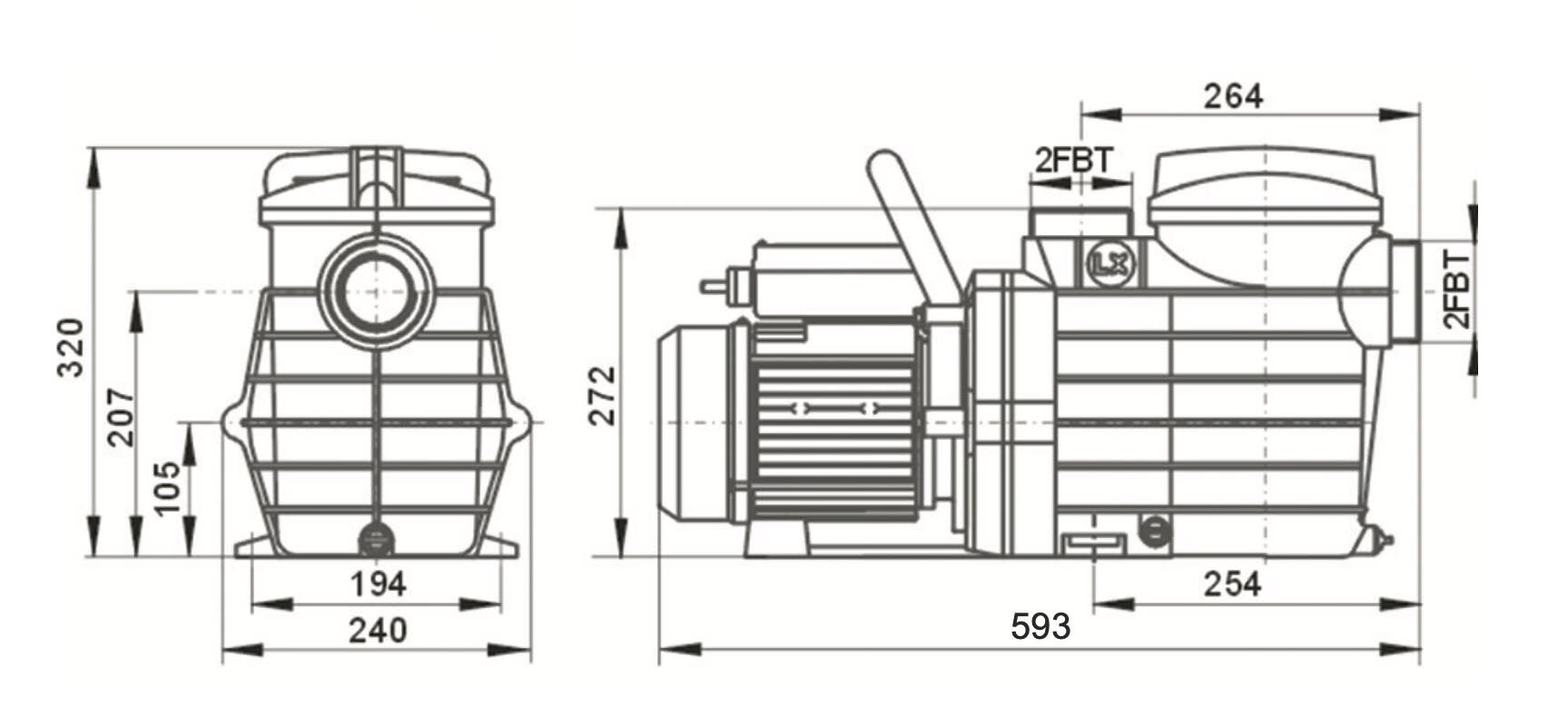 Swimming Pool Pump - Great Quality Reefe Brand, 340 L/min Flow, 14.5m Head - Image 2