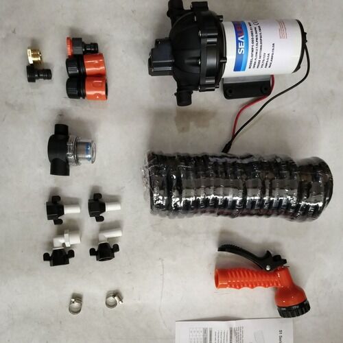 12V Washdown Pump Kit 6.6GPM Hose Nozzle Marine Boat Caravan RV