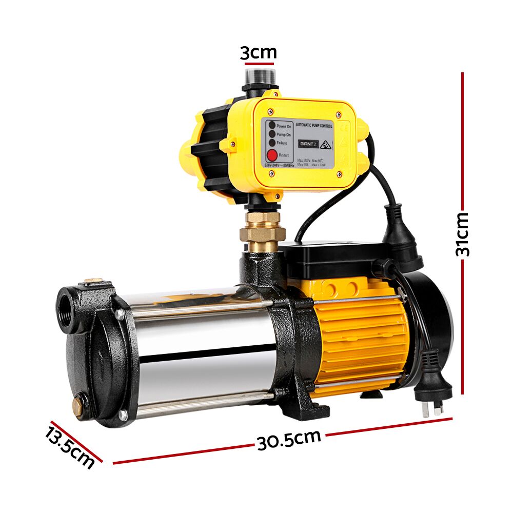 5 Stage High Pressure Garden Farm Irrigation Water Pump 9,000L/H 64m Lift 2500W Yellow - Image 2