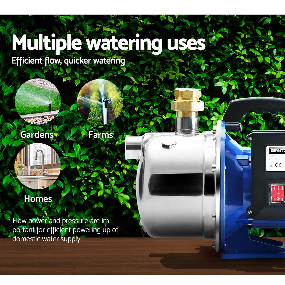 Stainless Steel High Pressure Jet Water Pump 4,600L/H 45m Lift 1100W - Image 4