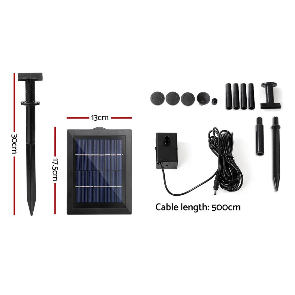 8W Solar Powered Water Pond Pump Outdoor Submersible Fountains 230L/H 1.2m Lift - Image 2