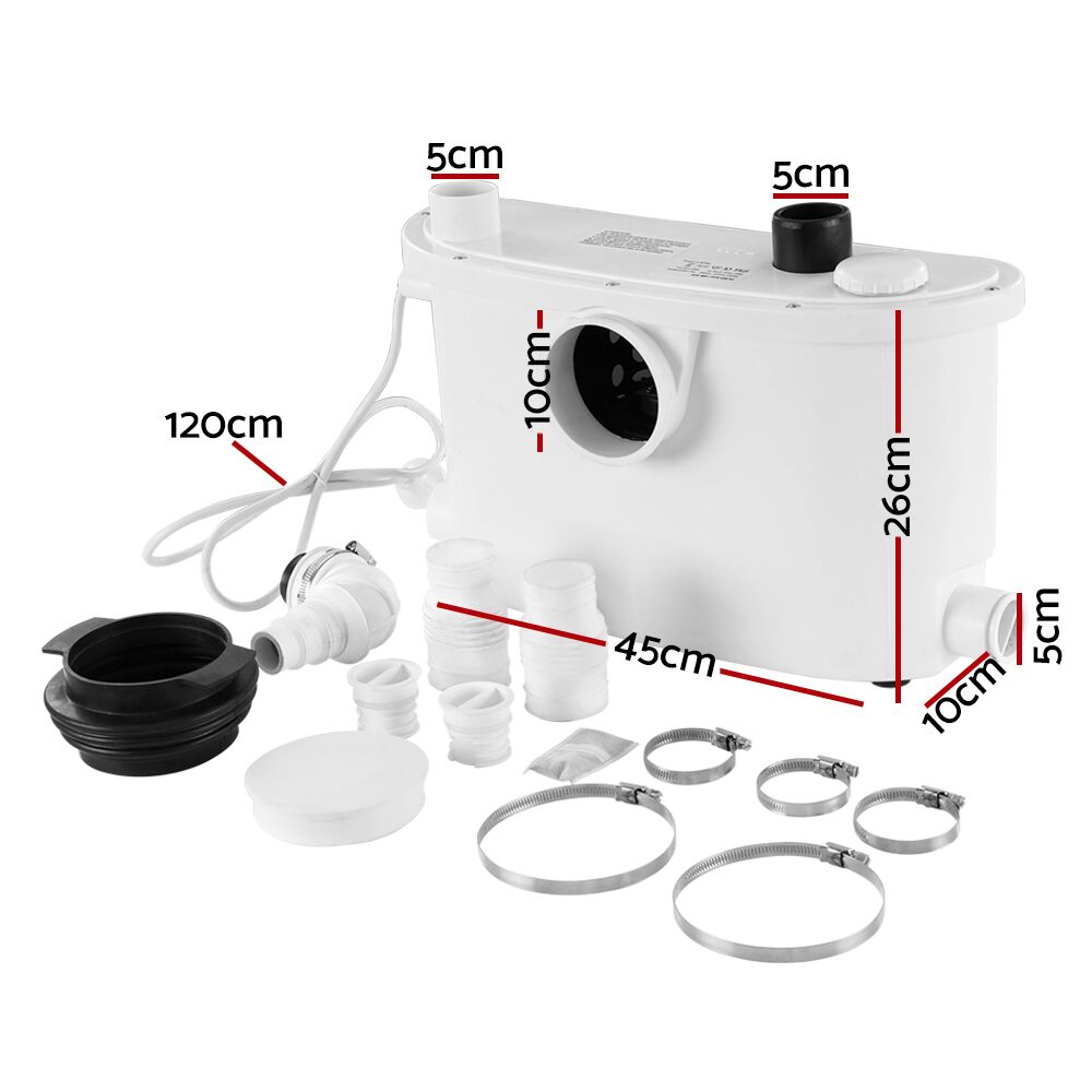Automatic 400W Macerator Toilet Sewerage Pump, Solid Waste Pump, Waste Grey Water Disposal 16,200L/H 7m lift - Image 2