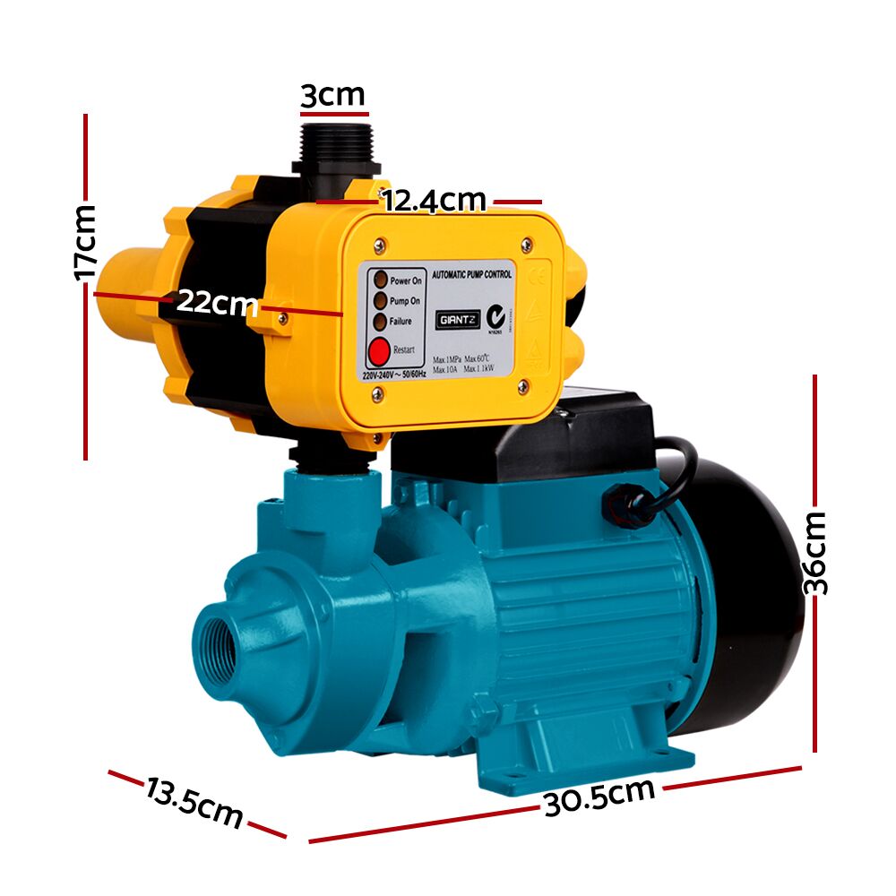 Auto Peripheral Pump Clean Water Garden Farm Rain Tank Irrigation QB80 3,300L/H 60m Lift - Image 2