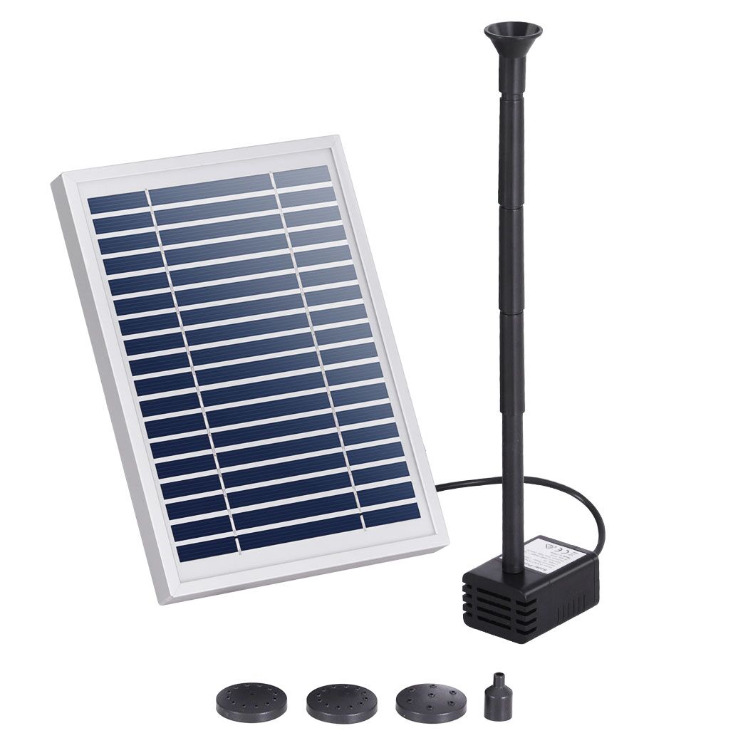 Submersible Solar Powered Water Pond Pump Kit Garden Pool Fountain 250L/H 1.35m Lift