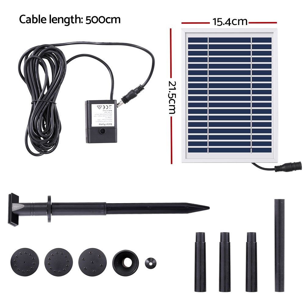 Submersible Solar Powered Water Pond Pump Kit Garden Pool Fountain 250L/H 1.35m Lift - Image 2