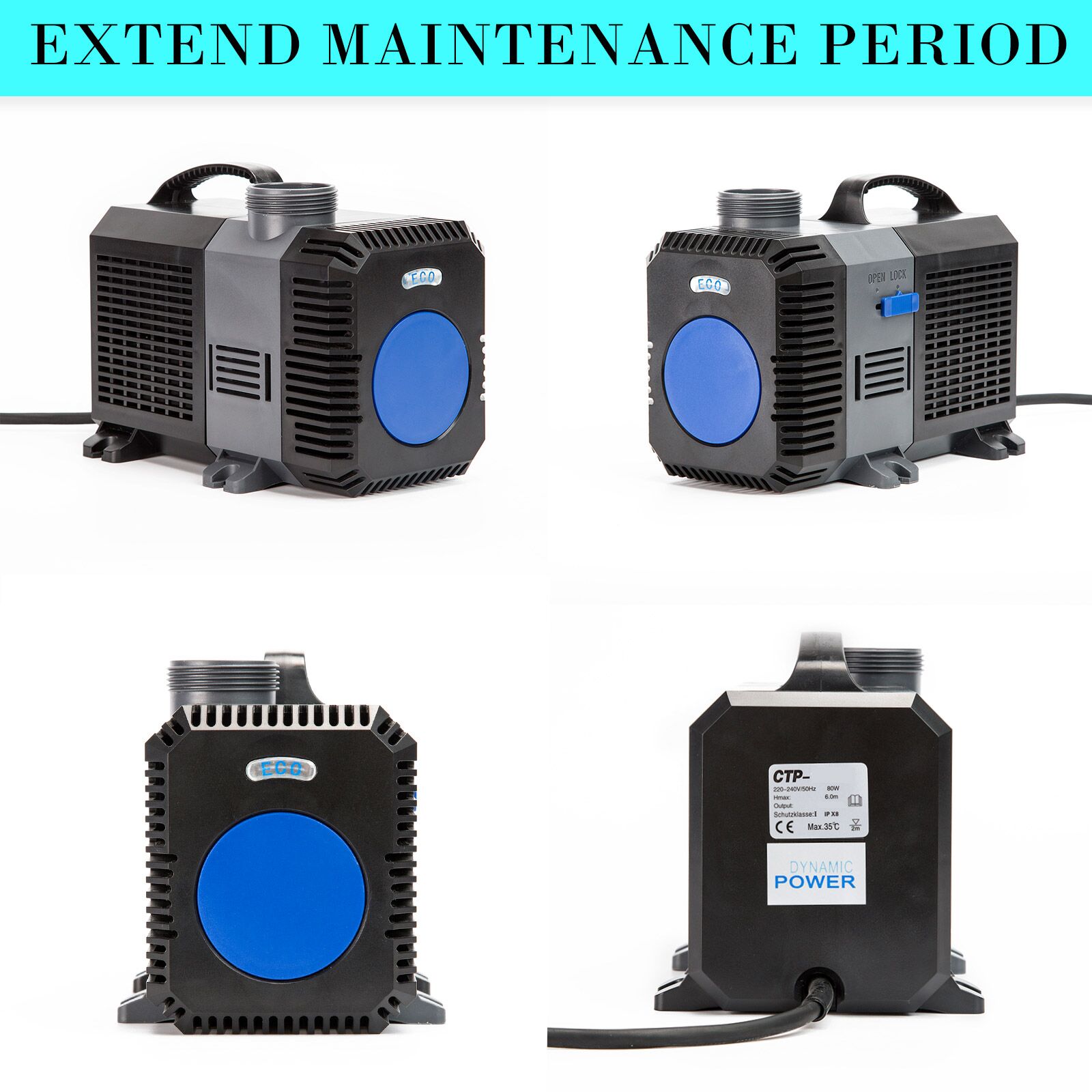 Dynamic Power Aquarium Submersible Pond Water Pump 16000L/H - Image 10