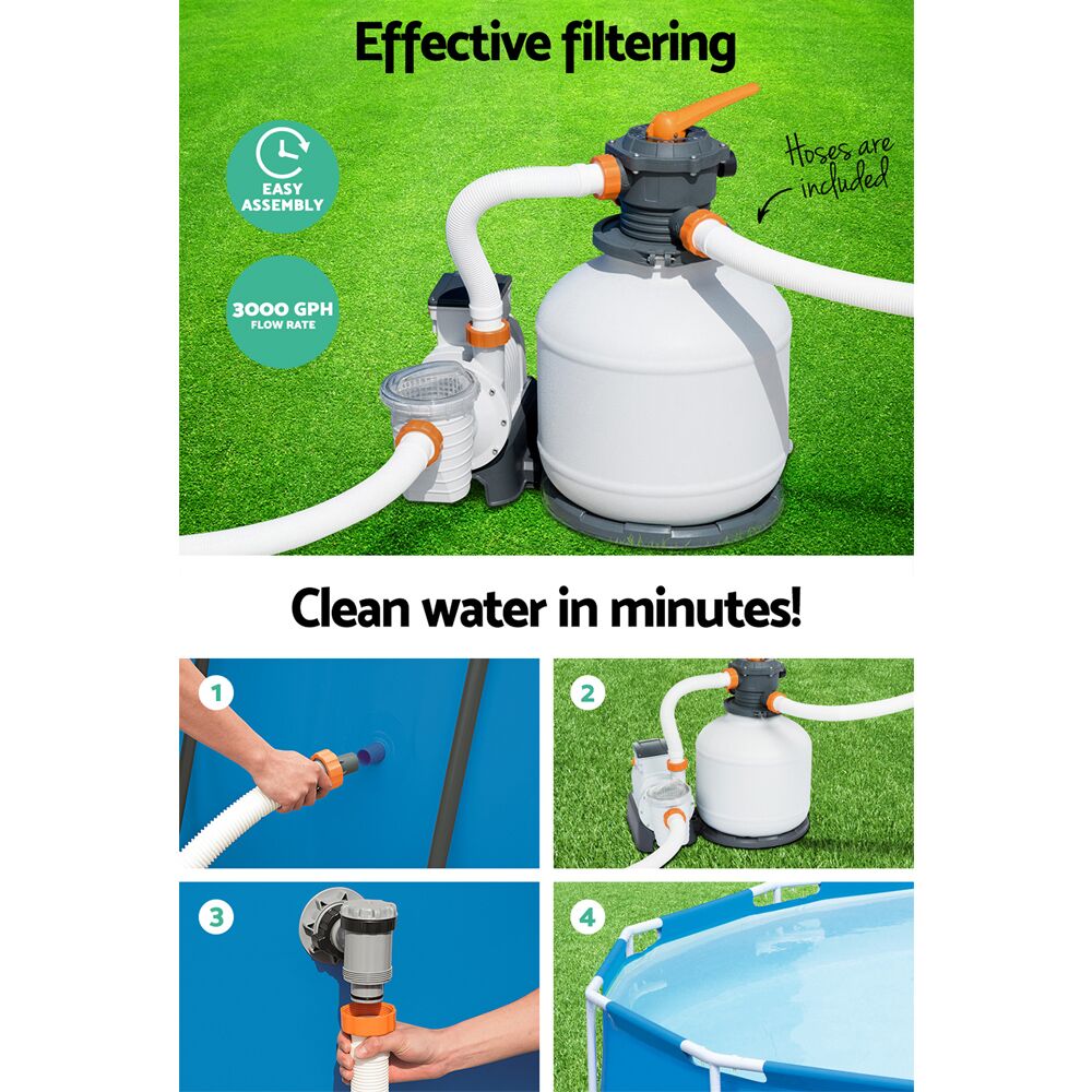 Bestway Pool Pump Sand Filter 3000GPH 11355L/H Pools Flowclear Filters - Image 4
