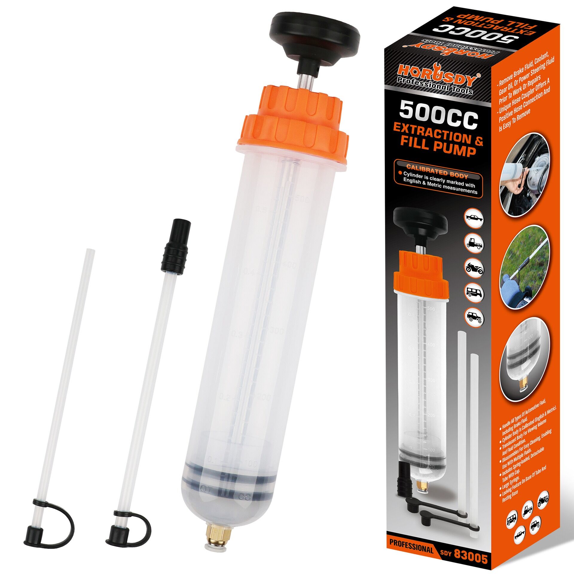 500cc Fluid Extractor & Filler Syringe Manual Oil Water Pump