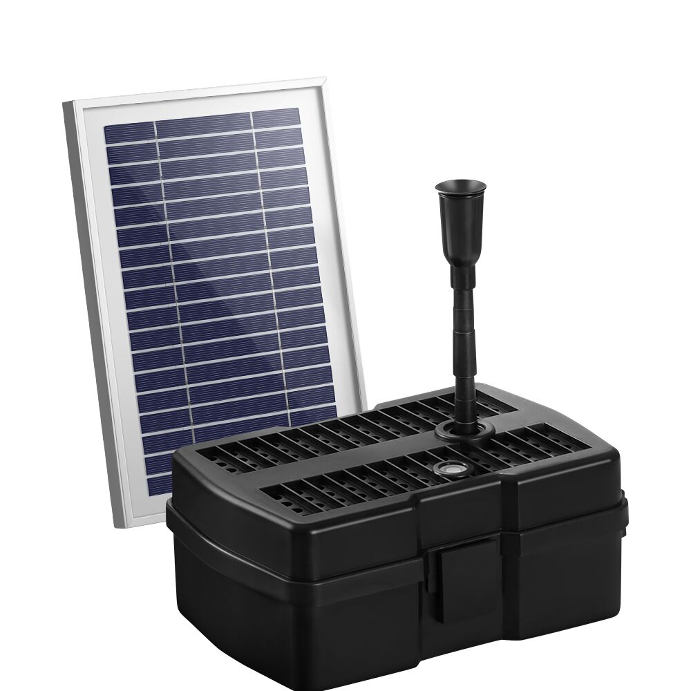 Solar Pond Pump with Eco Filter Box Water Fountain Kit 500L/H 1.4m Lift