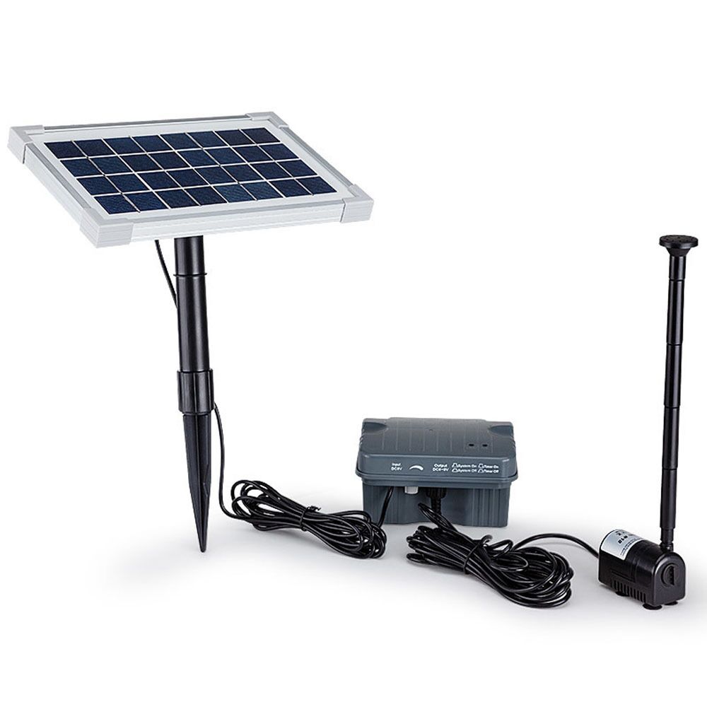 Protege 25W Solar Powered Fountain Submersible Water Pump with Battery Pond Kit Garden 230L/H 1.2m Lift